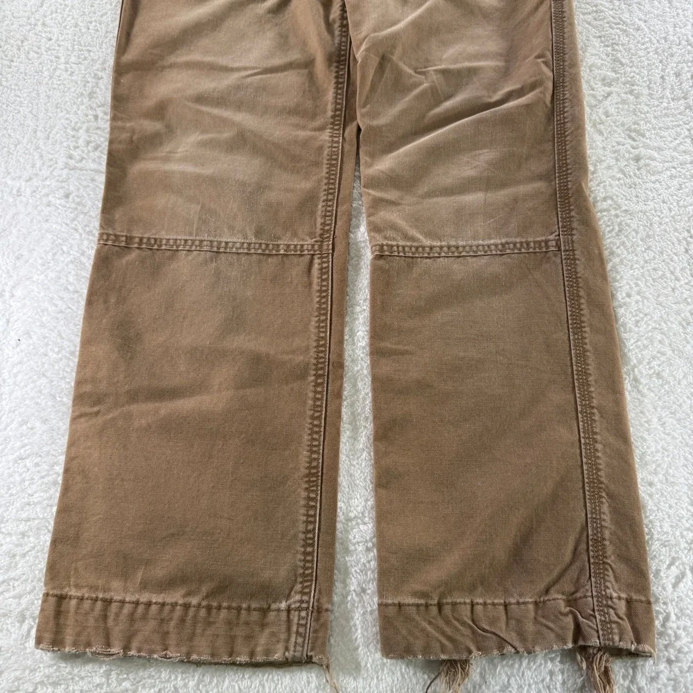 Eddie Bauer Pants Men's 34x32 Brown Canvas‎ Tan Beige Work Khaki Double Knee